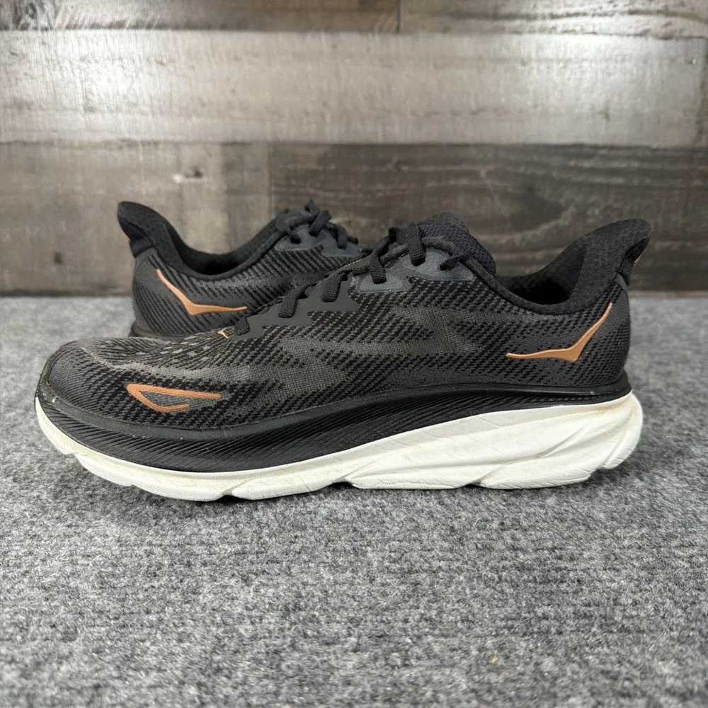 Hoka Clifton 9 Women's Running Shoes Size 8.5 Black/Rose Gold